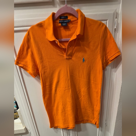 Ralph Lauren Women's Orange Classic Fit Polo ~ Size Medium - Picture 2 of 9